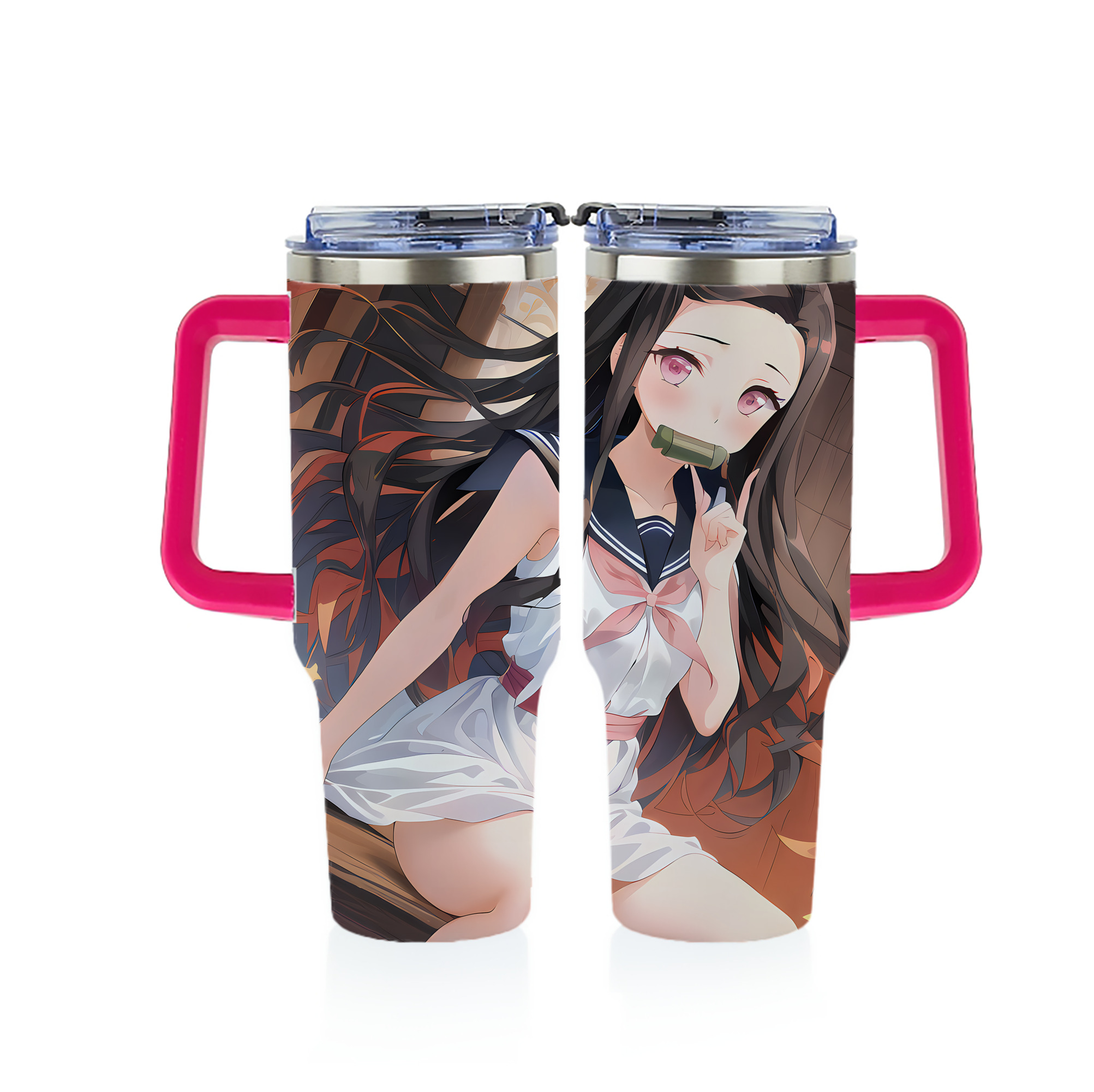 （画像用） 鬼滅の刃（きめつのやいば）竈門 禰󠄀豆子／かまど ねずこ Kamado Nezuko 1200ｍLフルプリント車用タンブラー
